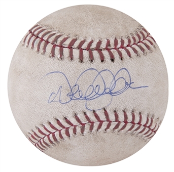 2011 Derek Jeter Game Used & Signed OML Selig Baseball (MLB Authenticated, Steiner & JSA)